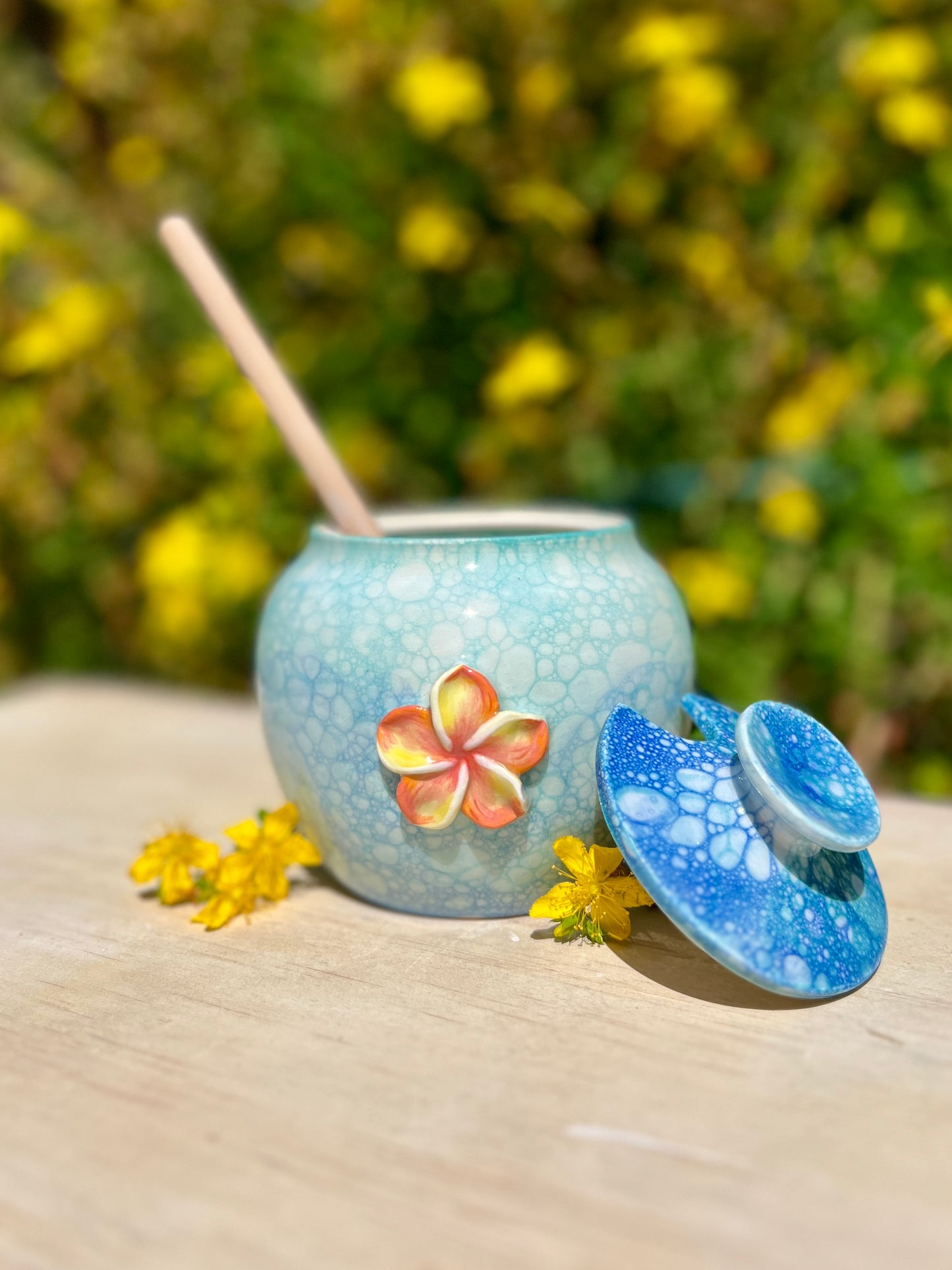Plumeria Honey Pot