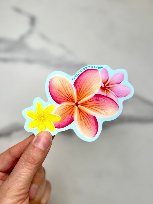 Plumeria Sticker (4")