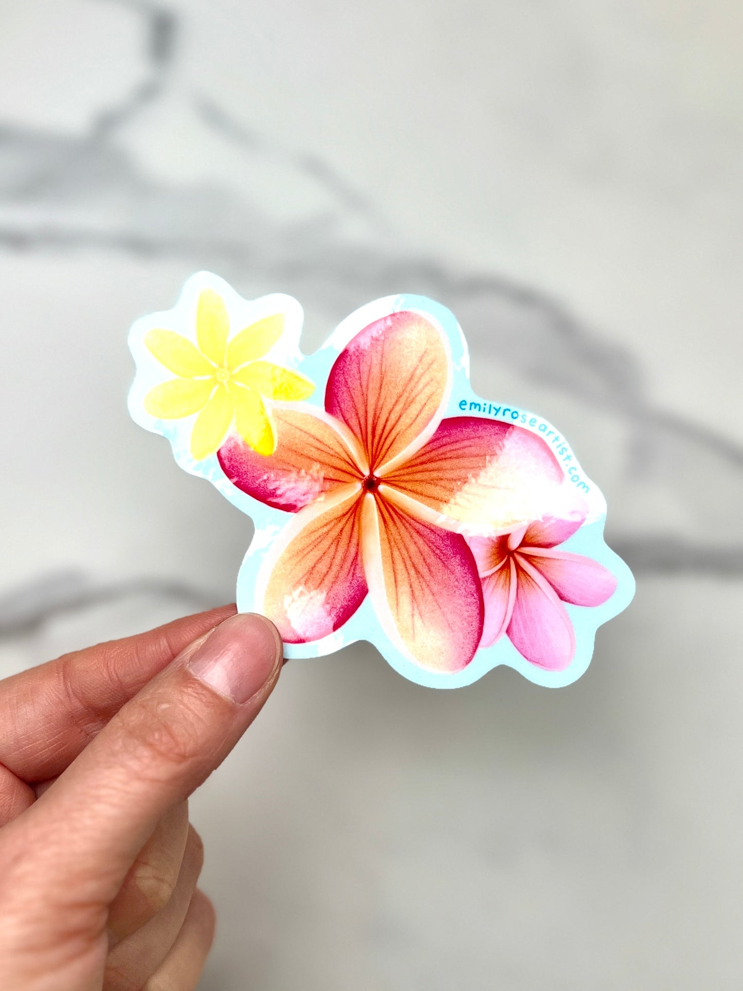 Plumeria Sticker (4")