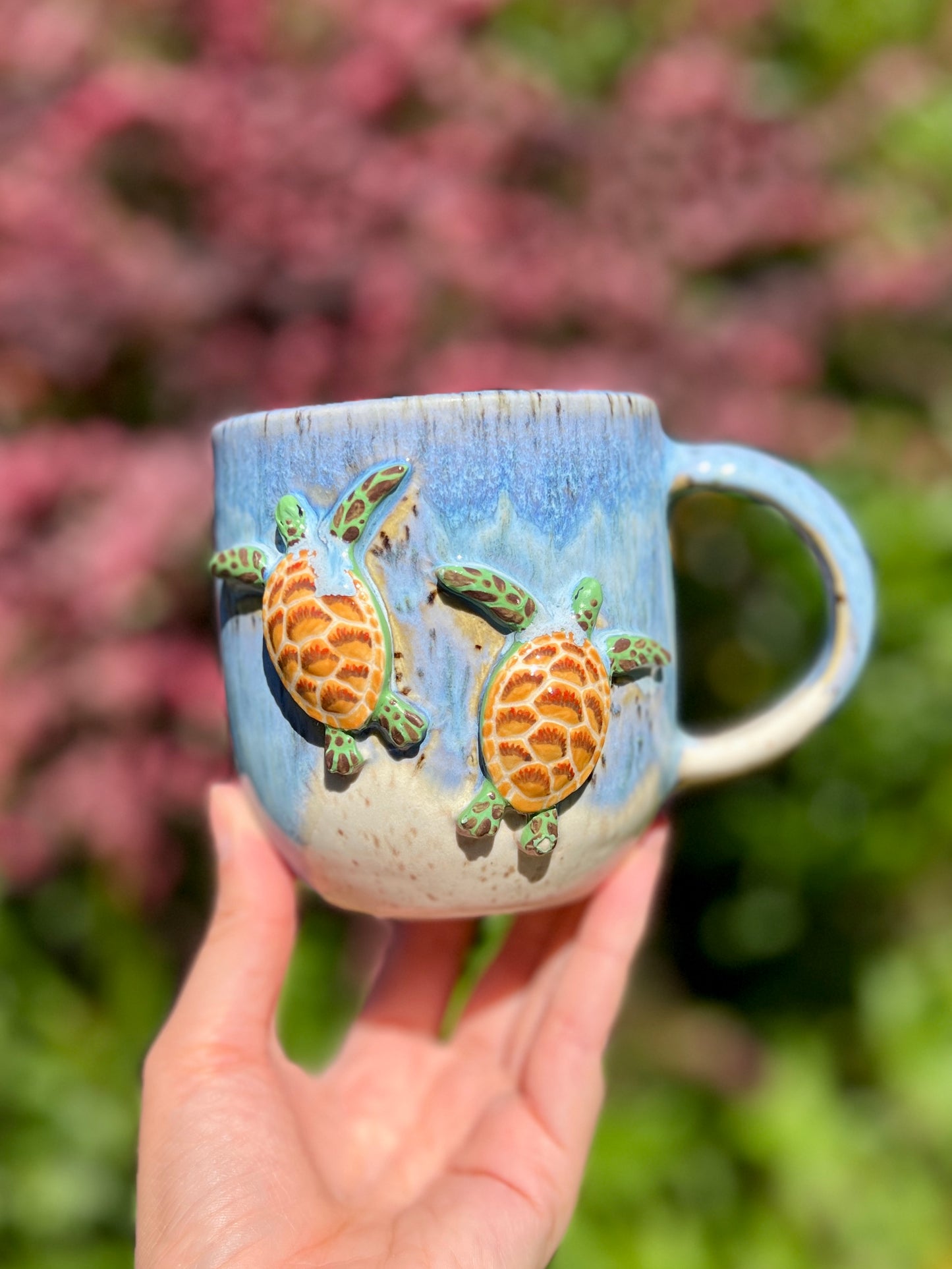 Swimming Double Honu Mug (16-18oz)