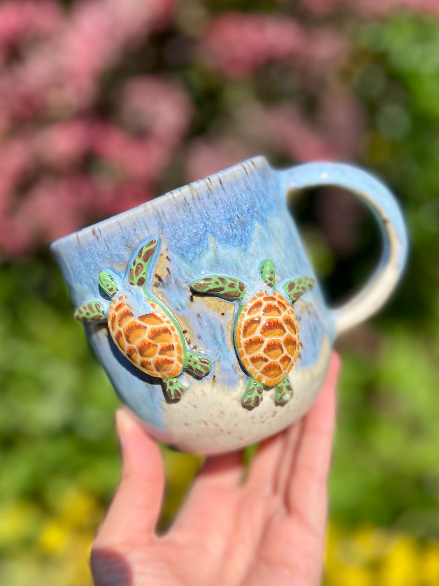 Swimming Double Honu Mug (16-18oz)