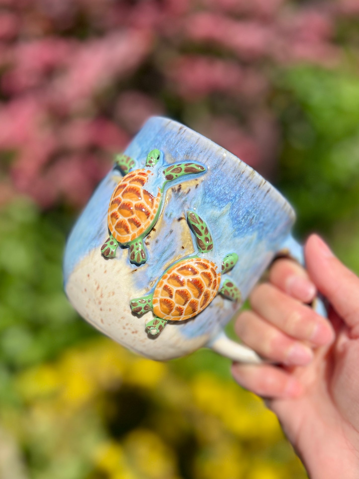 Swimming Double Honu Mug (16-18oz)