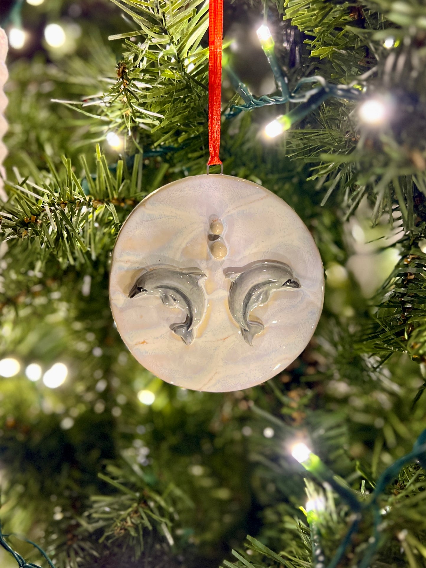 Double Dolphin Ornament (3.75")