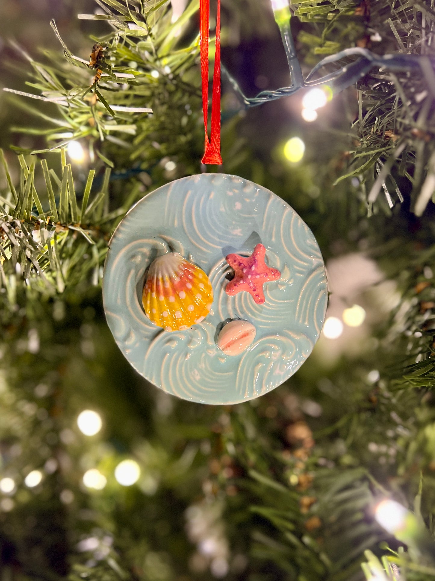 Tidal Treasures Wave Ornament (3.25")