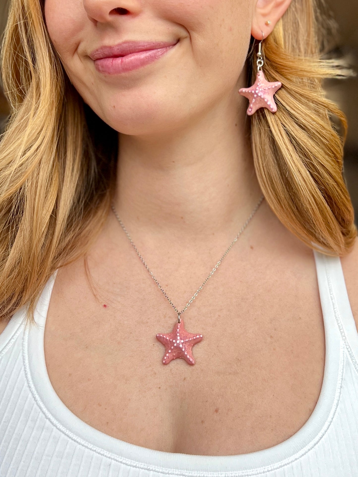 Large Starfish Necklace - Stainless Steel