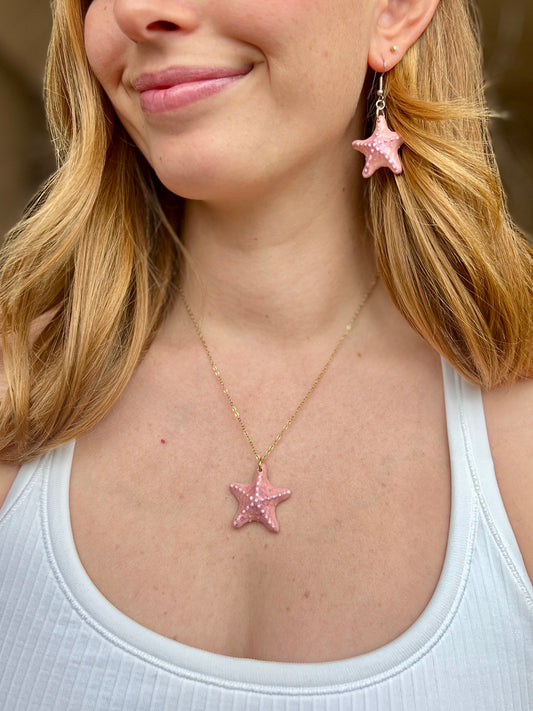 Large Starfish Necklace - Gold Stainless Steel