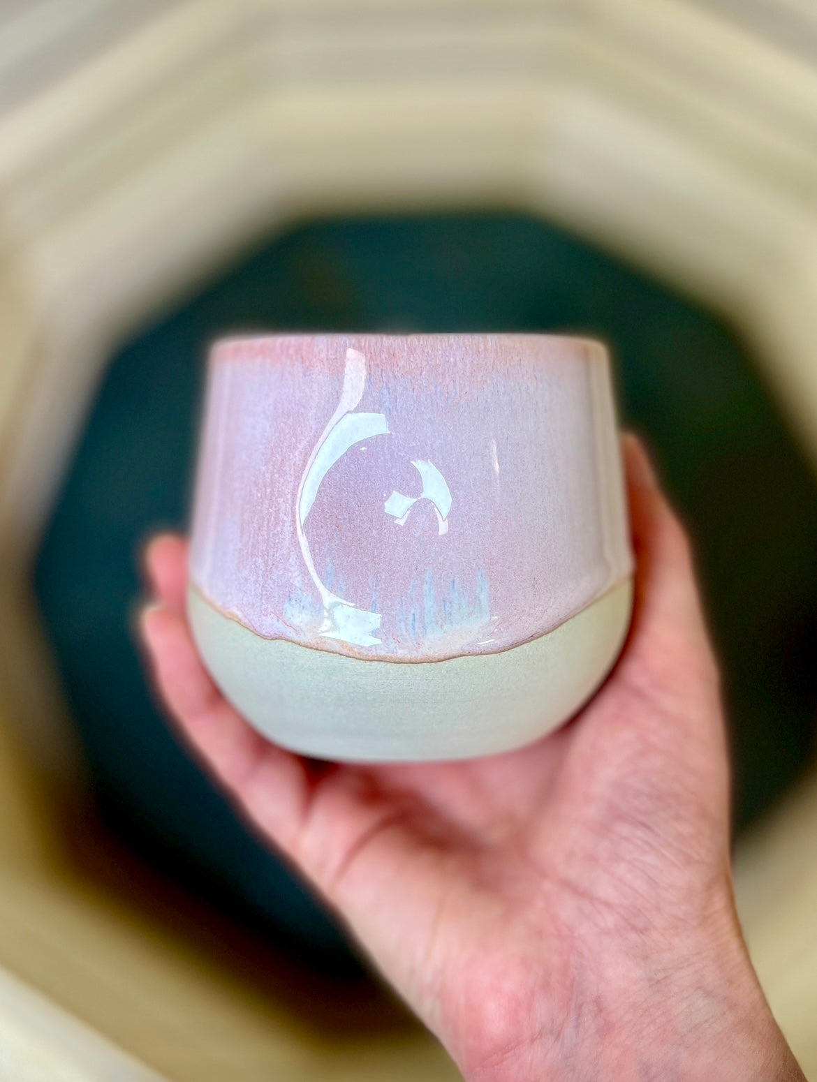 Pastel Pink Cup with sand dollar inside (11oz)