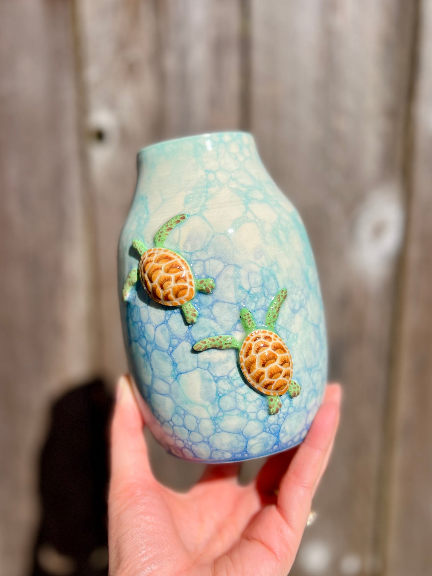 Double Honu Bubble Vase (H 6.5")