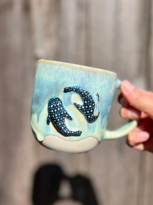Double Whale Shark mug - Teal (L1 Oopsie) 17oz
