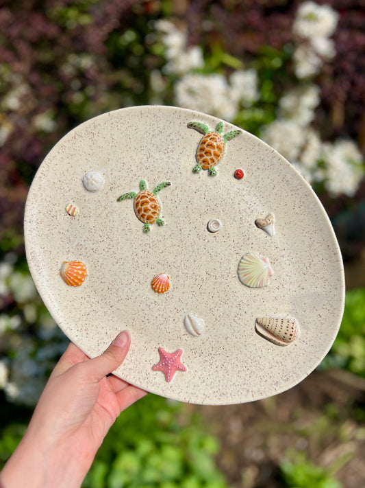 Sandy Ocean Treasures Platter (L 12.5")
