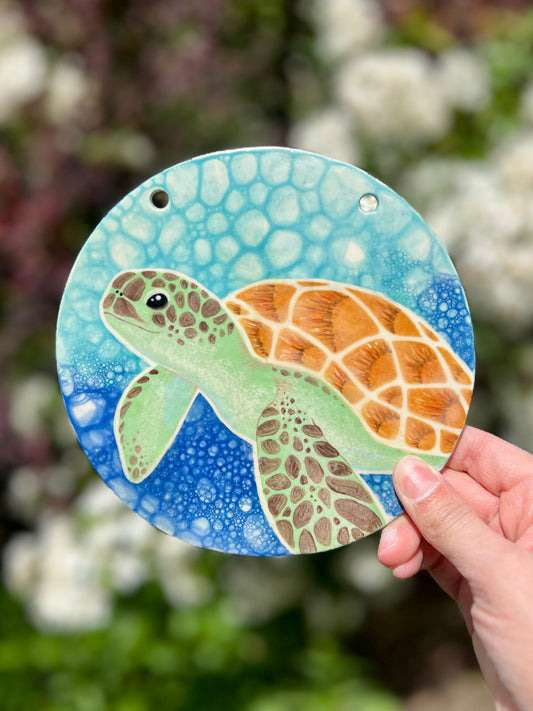 Handpainted Honu Wall Hanging (W 6.5")