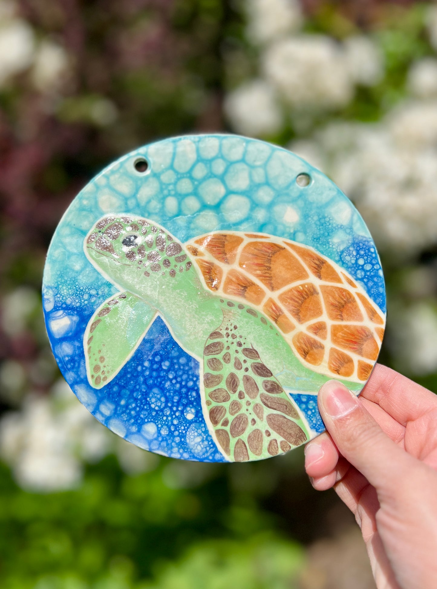 Handpainted Honu Wall Hanging (W 6.5")