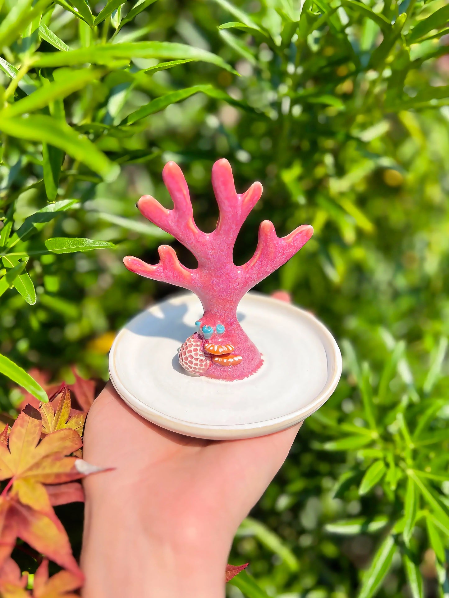 Pink Coral Ring Holder