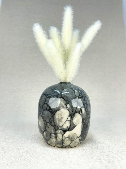 Black Bubble Bud Vase